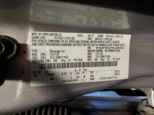 Photo 10 from auction – 2017 FORD FOCUS SEL with VIN 1FADP3H21HL269502
