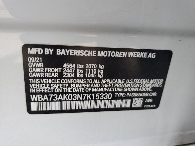 Photo 10 from auction – 2022 BMW 228XI with VIN WBA73AK03N7K15330