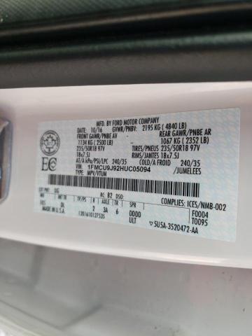 Photo 10 from auction – 2017 FORD ESCAPE TIT with VIN 1FMCU9J92HUC05094