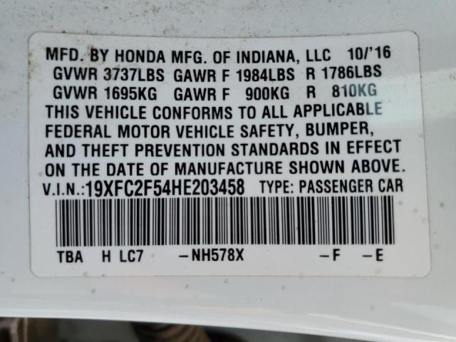 Photo 10 from auction – 2017 HONDA CIVIC LX with VIN 19XFC2F54HE203458