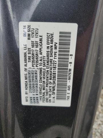 Photo 10 from auction – 2014 HONDA ODYSSEY LX with VIN 5FNRL5H28EB118727