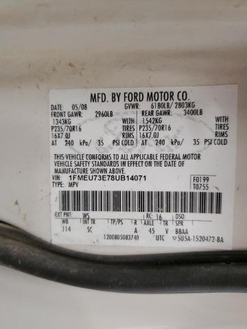 Photo 10 from auction – 2008 FORD EXPLORER X with VIN 1FMEU73E78UB14071