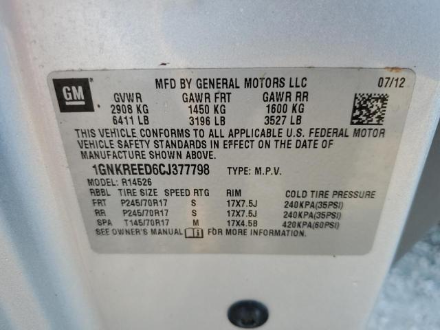 Photo 10 from auction – 2012 CHEVROLET TRAVERSE L with VIN 1GNKREED6CJ377798