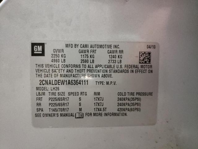 Photo 10 from auction – 2010 CHEVROLET EQUINOX LT with VIN 2CNALDEW1A6364111