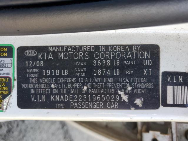Photo 10 from auction – 2009 KIA RIO BASE with VIN KNADE223196502917