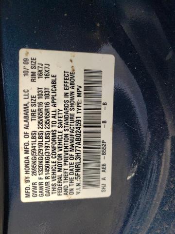 Photo 10 from auction – 2010 HONDA ODYSSEY EX with VIN 5FNRL3H77AB024591