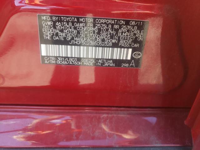 Photo 10 from auction – 2011 LEXUS IS 250 with VIN JTHCF5C23B5052328