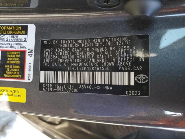 Foto 10 de la subasta – 2011 TOYOTA CAMRY BASE con VIN 4T4BF3EK1BR164566