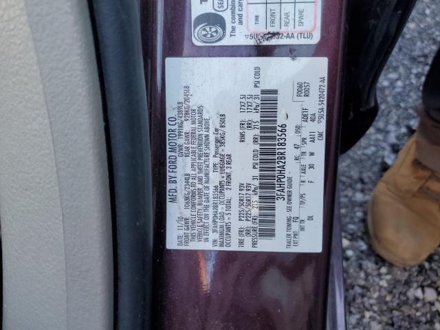 Photo 10 from auction – 2011 FORD FUSION SE with VIN 3FAHP0HA2BR183566