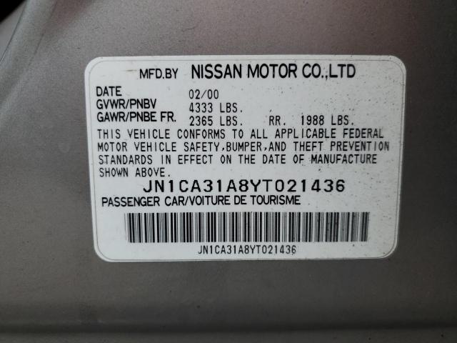 Photo 10 from auction – 2000 NISSAN MAXIMA GLE with VIN JN1CA31A8YT021436