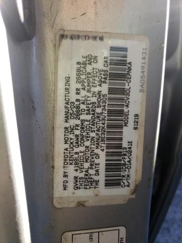 Photo 10 from auction – 2003 TOYOTA CAMRY LE with VIN 4T1BE32K43U734305