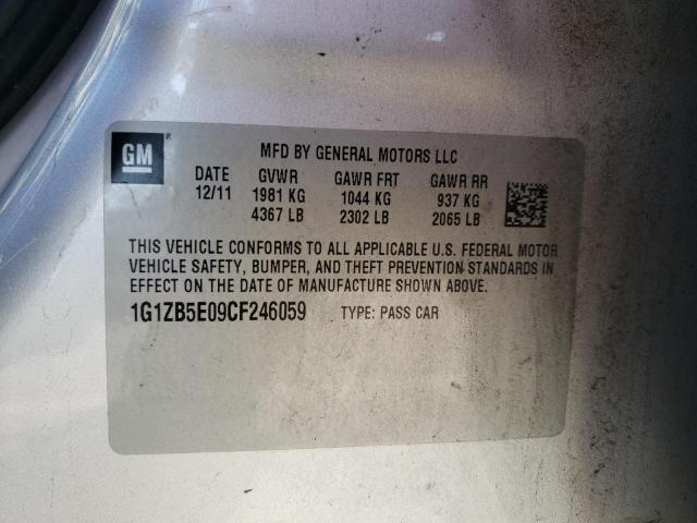 Photo 10 from auction – 2012 CHEVROLET MALIBU LS with VIN 1G1ZB5E09CF246059