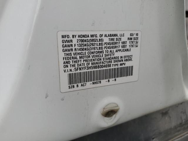 Photo 10 from auction – 2011 HONDA PILOT EXL with VIN 5FNYF3H59BB004698