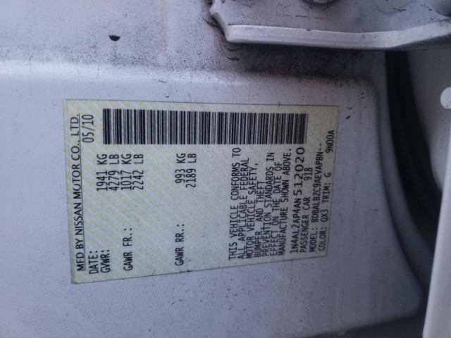 Photo 10 from auction – 2010 NISSAN ALTIMA BAS with VIN 1N4AL2AP4AN512020
