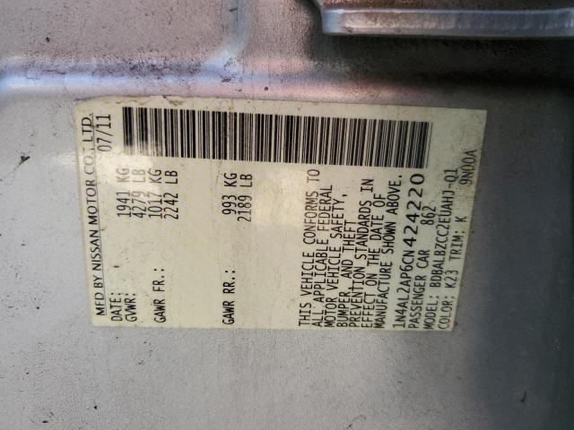 Photo 10 from auction – 2012 NISSAN ALTIMA BAS with VIN 1N4AL2AP6CN424220