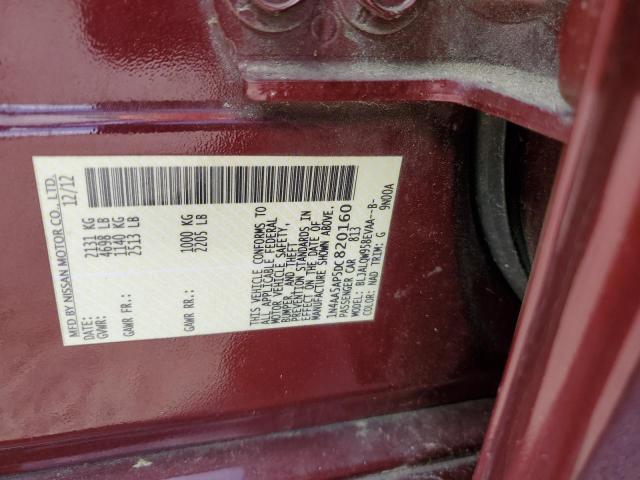 Photo 10 from auction – 2013 NISSAN MAXIMA S with VIN 1N4AA5AP5DC820160