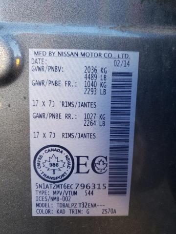 Photo 10 from auction – 2014 NISSAN ROGUE S with VIN 5N1AT2MT6EC796315