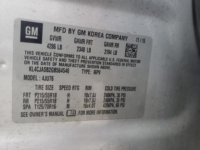 Photo 10 from auction – 2016 BUICK ENCORE with VIN KL4CJASB2GB564546