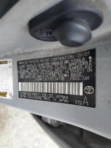 Photo 10 from auction – 2007 TOYOTA COROLLA CE with VIN JTDBR32E770124138