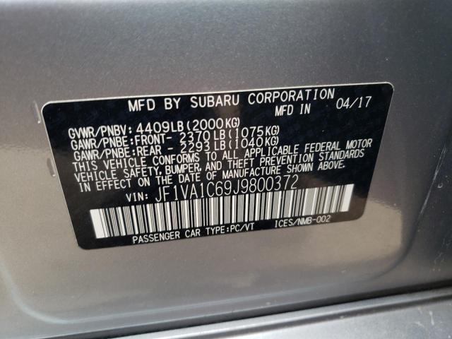 Photo 10 from auction – 2018 SUBARU WRX PREMIU with VIN JF1VA1C69J9800372