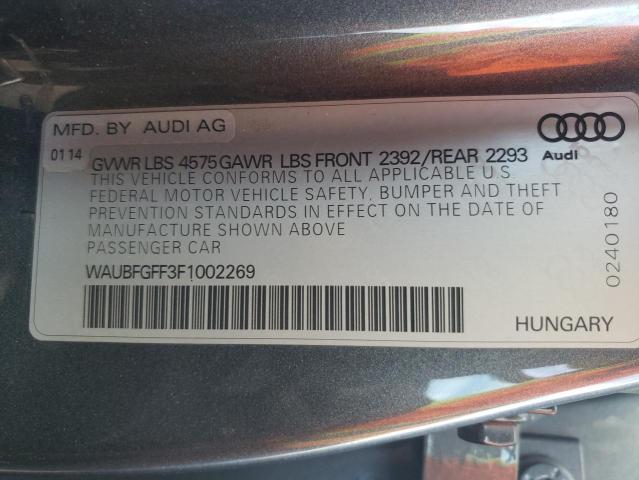 Photo 10 from auction – 2015 AUDI S3 PREMIUM with VIN WAUBFGFF3F1002269