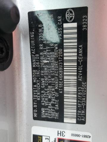 Photo 10 from auction – 2009 TOYOTA CAMRY BASE with VIN 4T1BE46K89U317200