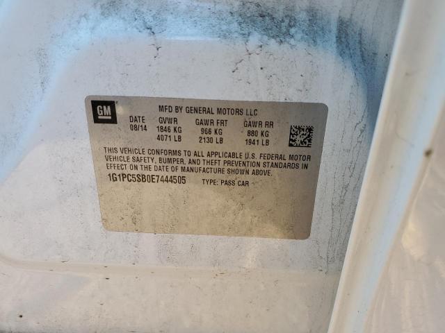 Photo 10 from auction – 2014 CHEVROLET CRUZE LT with VIN 1G1PC5SB0E7444505