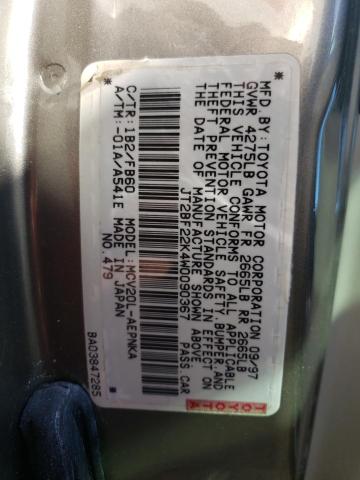 Photo 10 from auction – 1998 TOYOTA CAMRY /LE/ with VIN JT2BF22K4W0090367