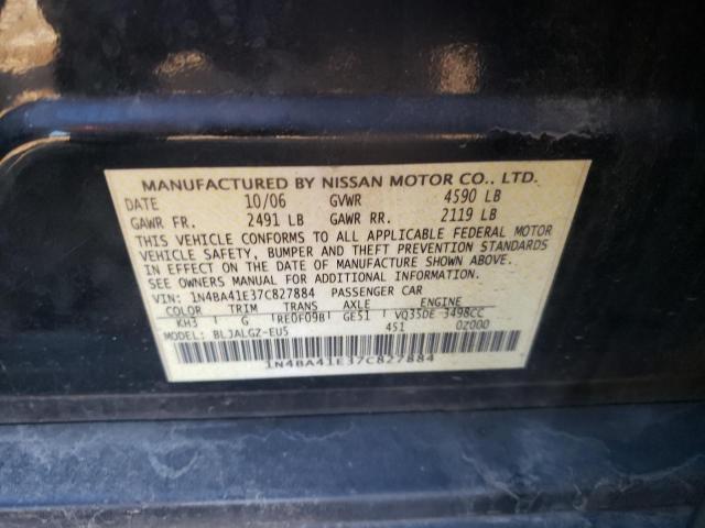 Photo 10 from auction – 2007 NISSAN MAXIMA SE with VIN 1N4BA41E37C827884