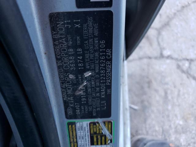 Photo 10 from auction – 2007 KIA RIO BASE with VIN KNADE123876261106