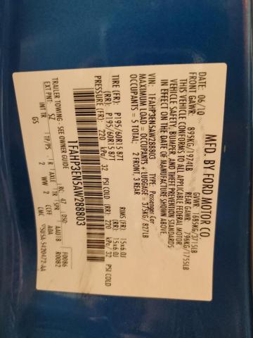 Photo 10 from auction – 2010 FORD FOCUS S with VIN 1FAHP3EN5AW288803