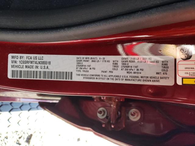 Photo 10 from auction – 2020 RAM 1500 BIG H with VIN 1C6SRFMT4LN385518