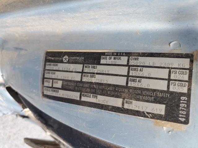 Photo 10 from auction – 1988 DODGE DAKOTA with VIN 1B7GN14X4JS706620