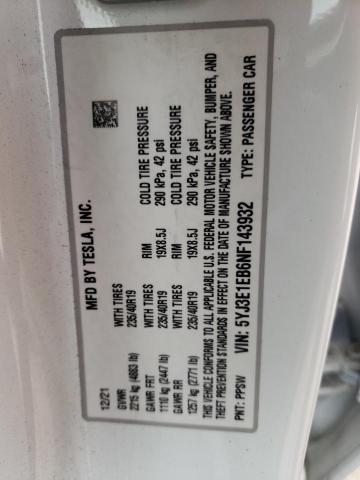 Photo 10 from auction – 2022 TESLA MODEL 3 with VIN 5YJ3E1EB6NF143932