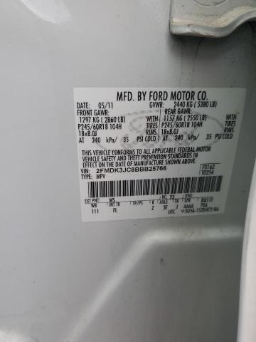 Photo 10 from auction – 2011 FORD EDGE SEL with VIN 2FMDK3JC8BBB25766