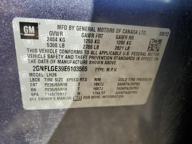 Photo 10 from auction – 2014 CHEVROLET EQUINOX LT with VIN 2GNFLGE39E6103565