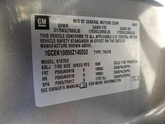 Photo 10 from auction – 2008 CHEVROLET SILVERADO with VIN 1GCEK19058Z145552