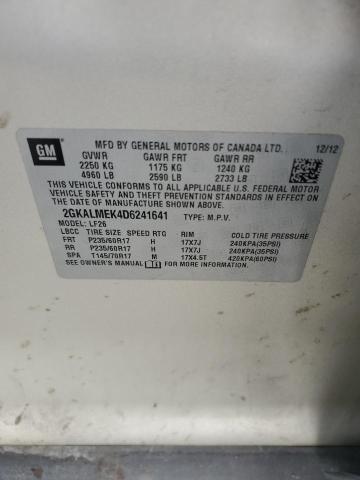 Zdjęcie 10 z aukcji – 2013 GMC TERRAIN SL z VIN 2GKALMEK4D6241641