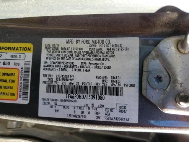 Photo 10 from auction – 2014 FORD FUSION SE with VIN 1FA6P0HD7E5391080