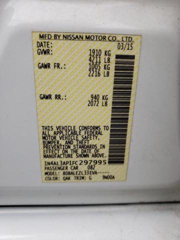 Photo 10 from auction – 2015 NISSAN ALTIMA 2.5 with VIN 1N4AL3AP1FC297995