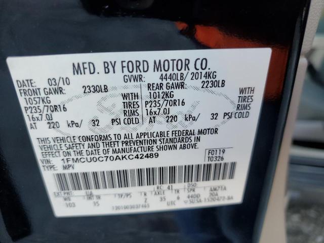 Photo 10 from auction – 2010 FORD ESCAPE XLS with VIN 1FMCU0C70AKC42489