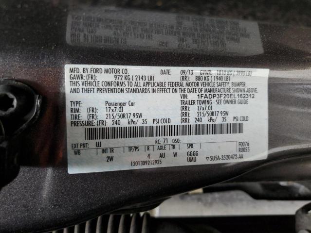 Photo 10 from auction – 2014 FORD FOCUS SE with VIN 1FADP3F20EL162312