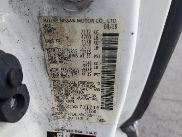 Photo 10 from auction – 2019 NISSAN FRONTIER S with VIN 1N6BD0CT5KN711716
