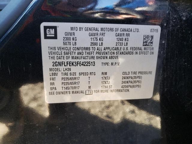 Photo 10 from auction – 2015 CHEVROLET EQUINOX LT with VIN 2GNFLFEK3F6422513