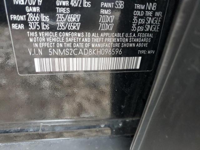 Photo 10 from auction – 2019 HYUNDAI SANTA FE S with VIN 5NMS2CAD8KH096596