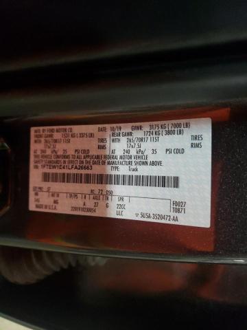 Photo 10 from auction – 2020 FORD F150 SUPER with VIN 1FTEW1E41LFA26663