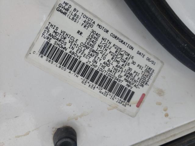 Photo 10 from auction – 2001 LEXUS RX 300 with VIN JTJHF10U710223497