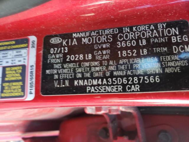 Photo 10 from auction – 2013 KIA RIO LX with VIN KNADM4A35D6287566