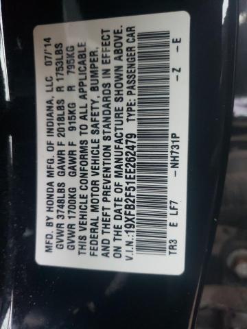 Photo 10 from auction – 2014 HONDA CIVIC LX with VIN 19XFB2F51EE262479