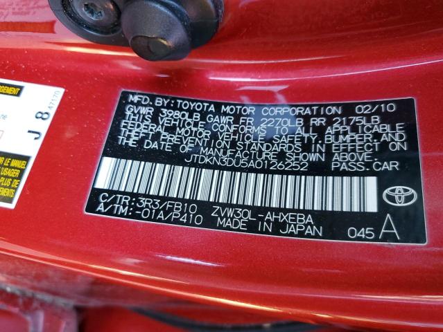 Photo 10 from auction – 2010 TOYOTA PRIUS with VIN JTDKN3DU5A0126252